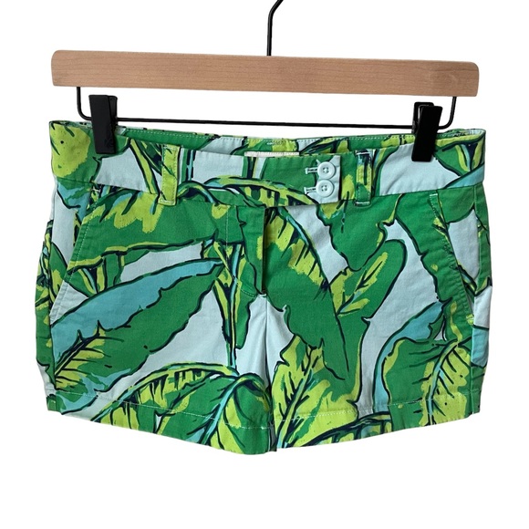 Vineyard Vines | Tropical Banana Leaves Print Multicolor Shorts 3.5” Size 0 - Picture 1 of 6